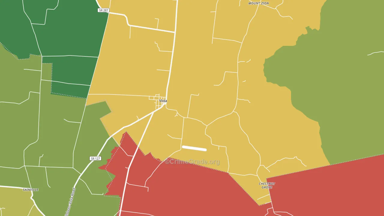 Viola, TN Map of Theft Rates