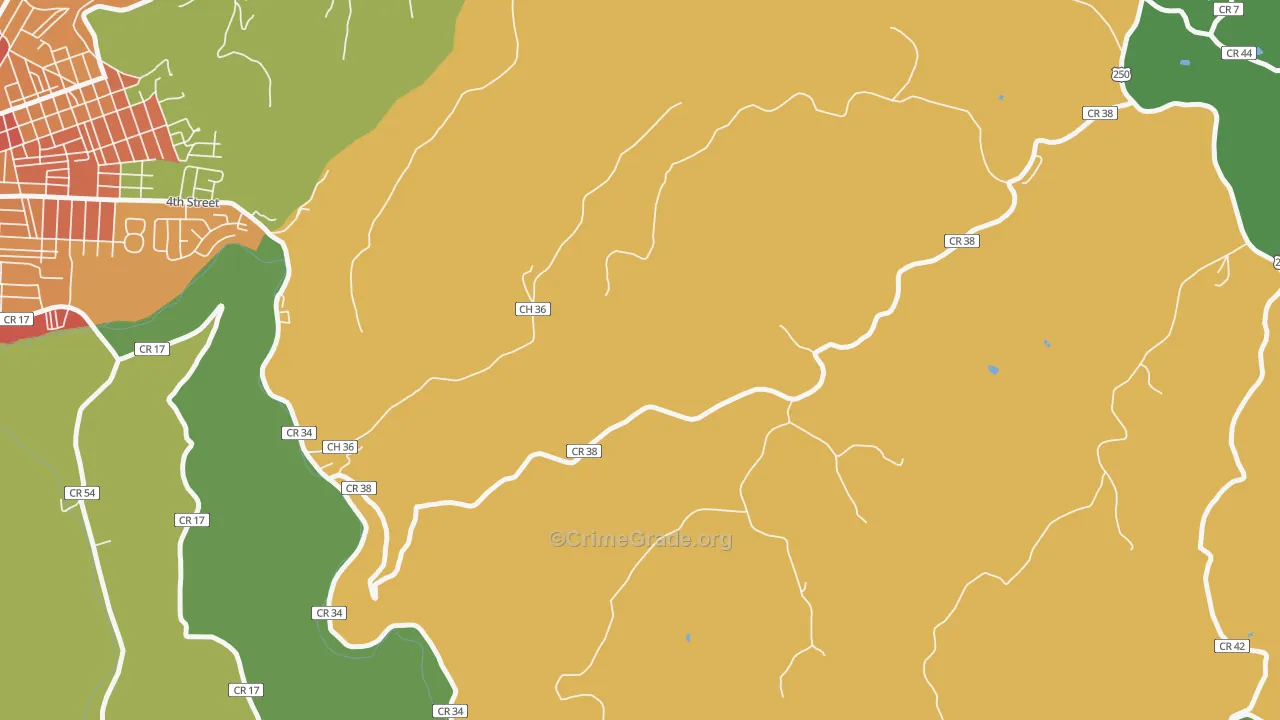Viola, WV Map of Theft Rates