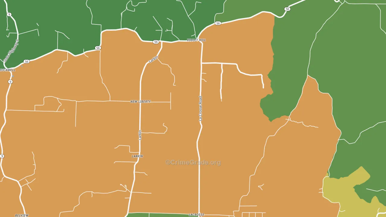 Violet Hill, AR Map of Theft Rates