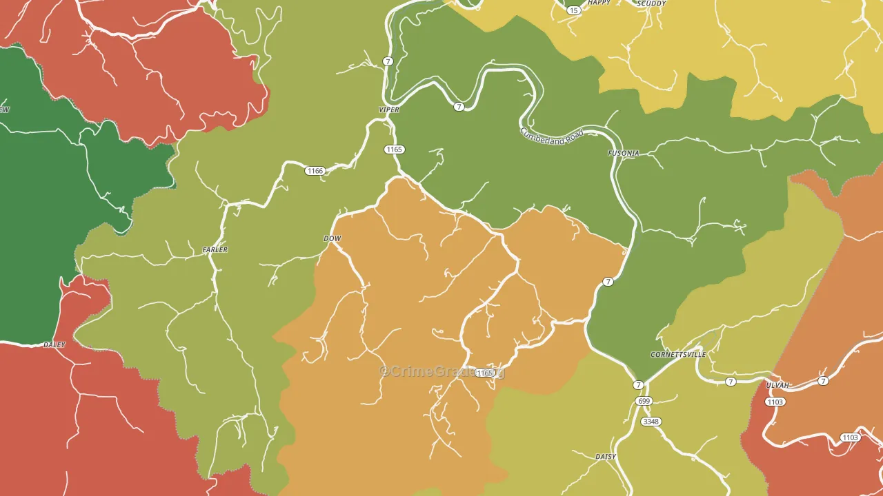 Viper, KY Map of Theft Rates
