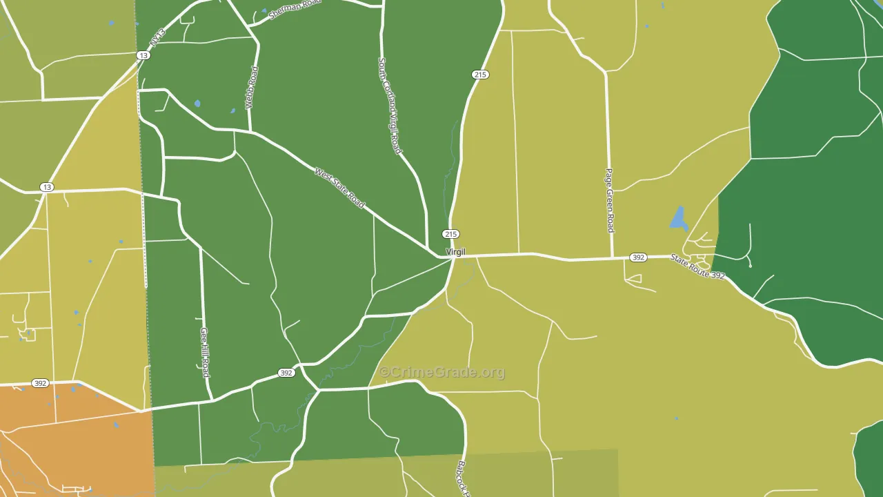 Virgil, NY Map of Theft Rates
