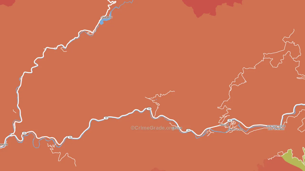 Virgilia, CA Map of Theft Rates