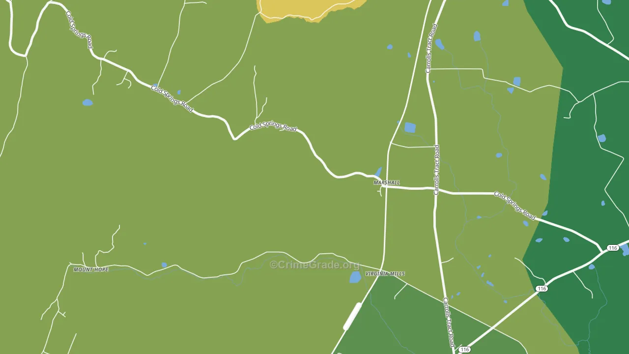 Virginia Mills, PA Map of Theft Rates