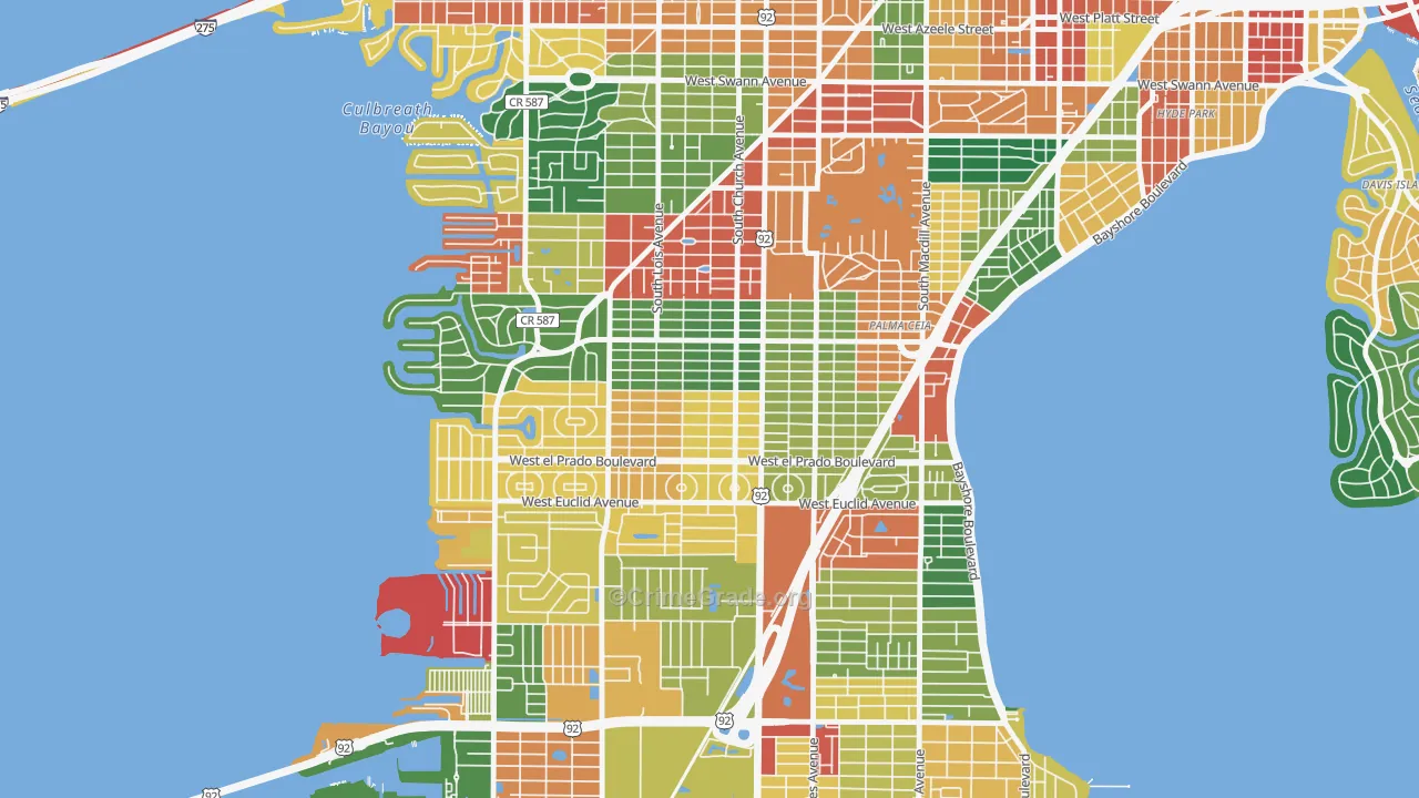 Virginia Park, Tampa, FL Map of Theft Rates