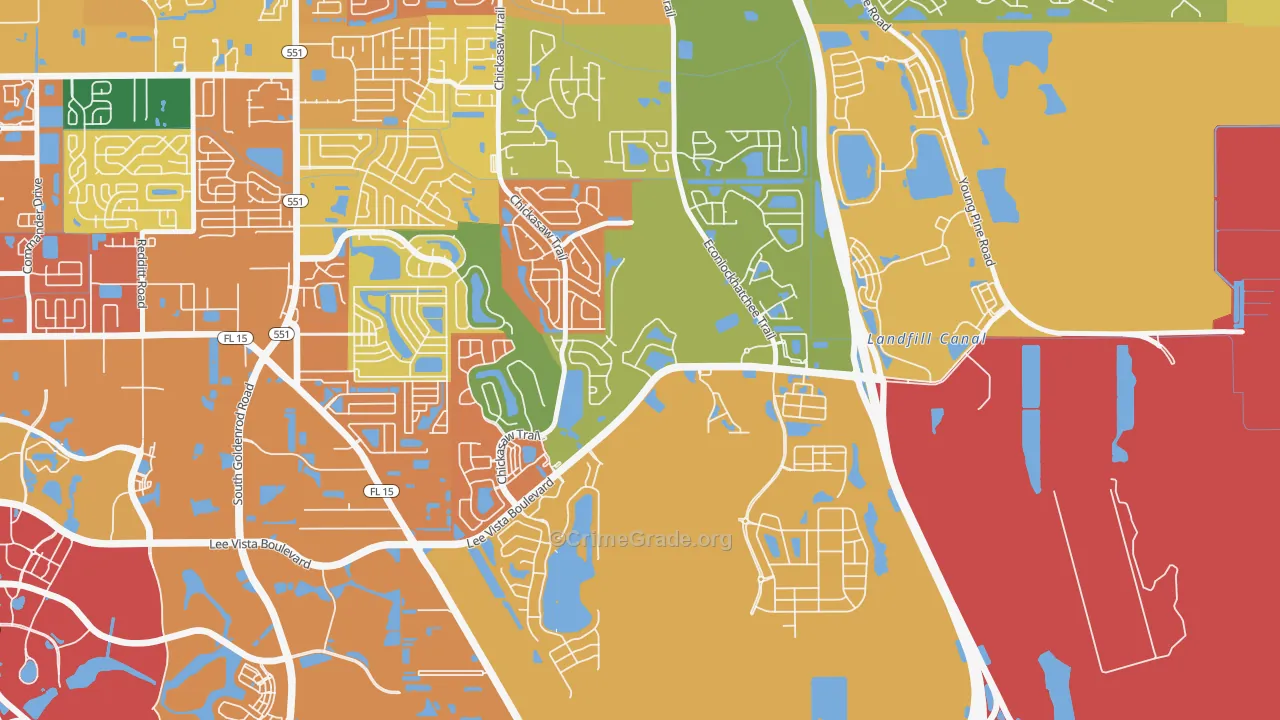 Vista East, Orlando, FL Map of Theft Rates