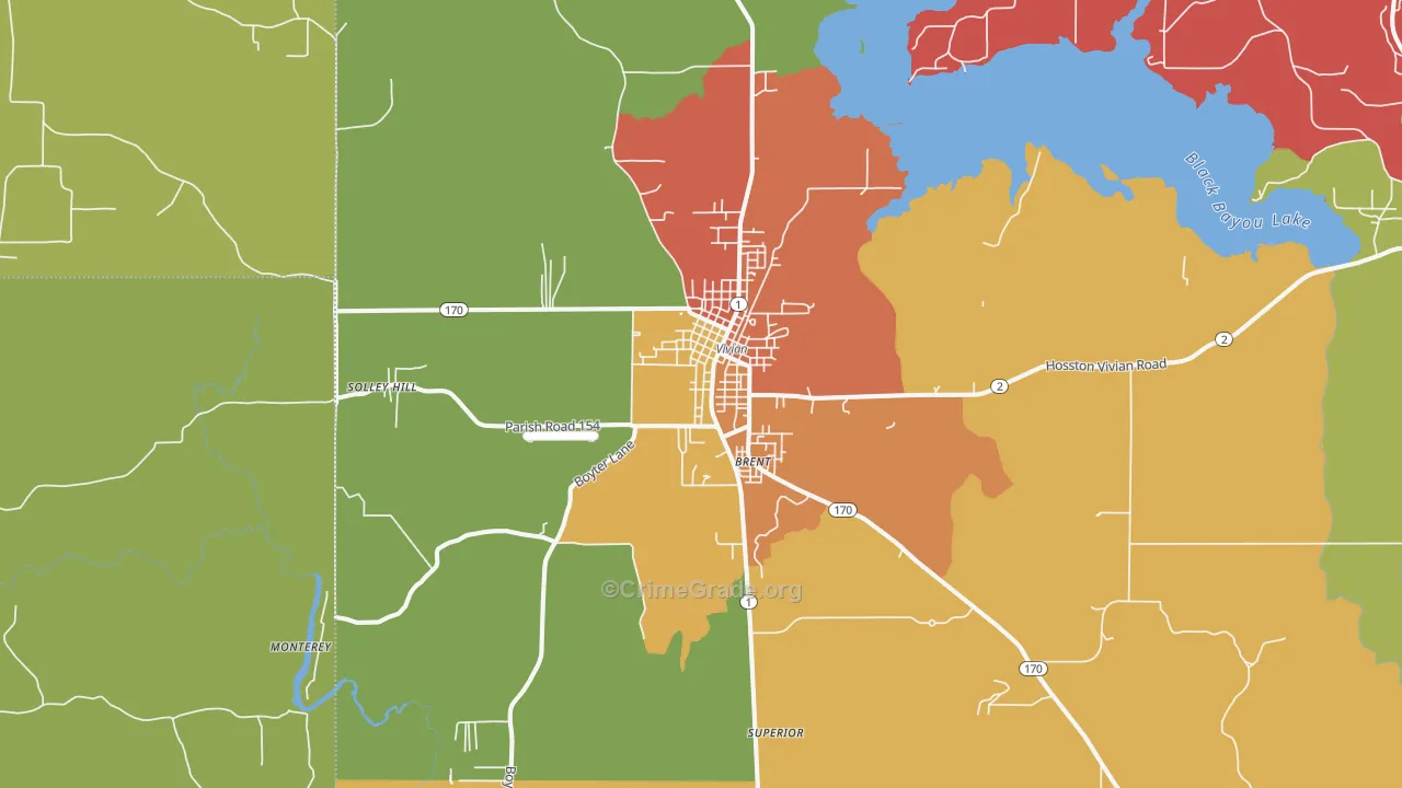 Vivian, LA Map of Theft Rates