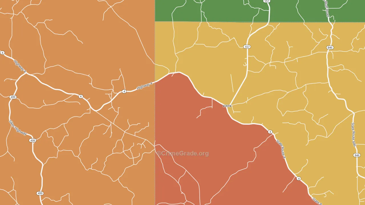 Vixen, LA Map of Theft Rates