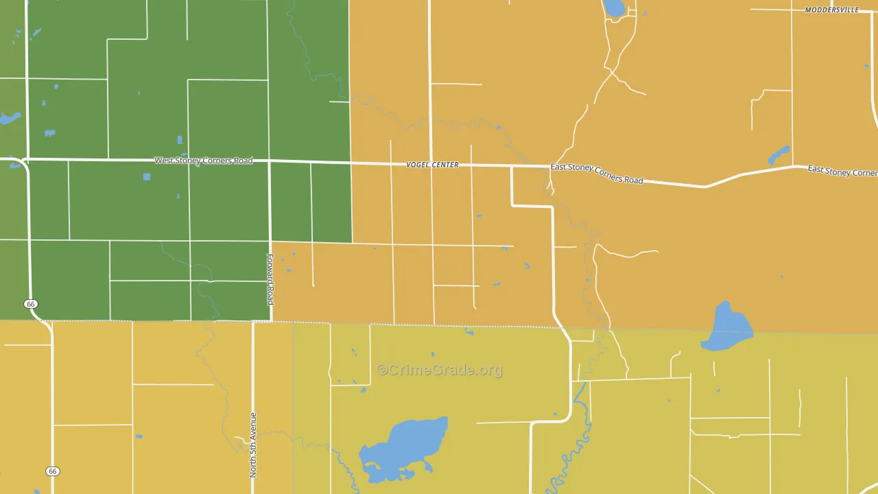 Vogel Center, MI Map of Theft Rates