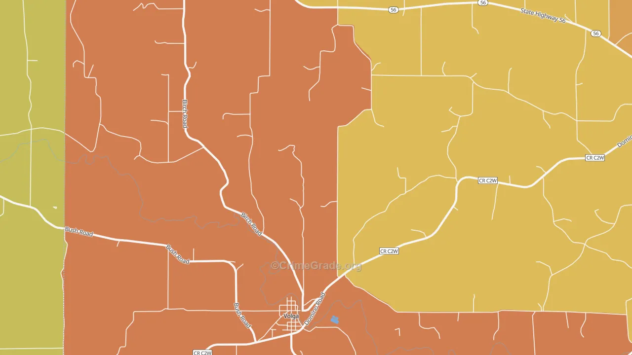 Volga, IA Map of Theft Rates