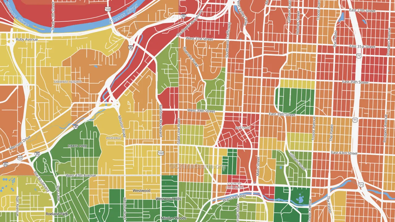 Volker, Kansas City, MO Map of Theft Rates