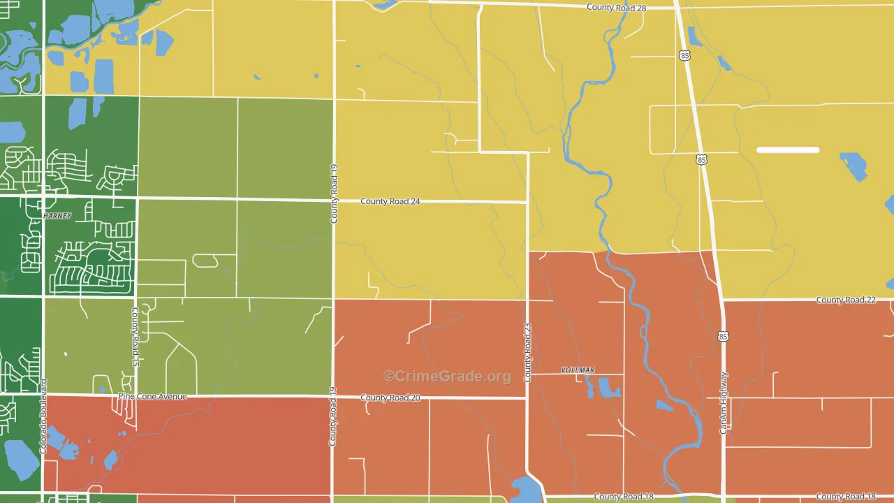 Vollmar, CO Map of Theft Rates
