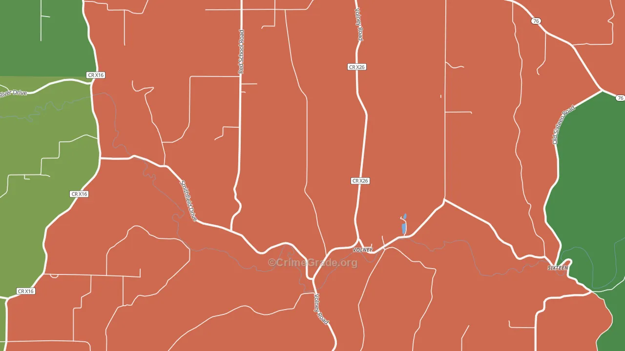 Volney, IA Map of Theft Rates