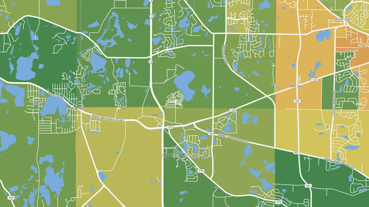 Volo, IL Map of Theft Rates