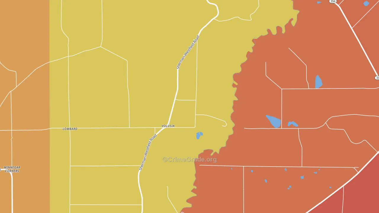 Volusia, NY Map of Theft Rates