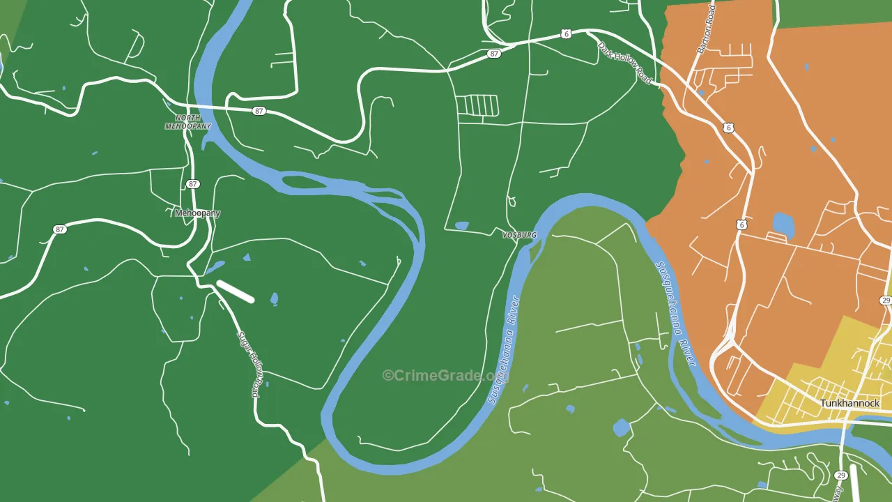 Vosburg, PA Map of Theft Rates