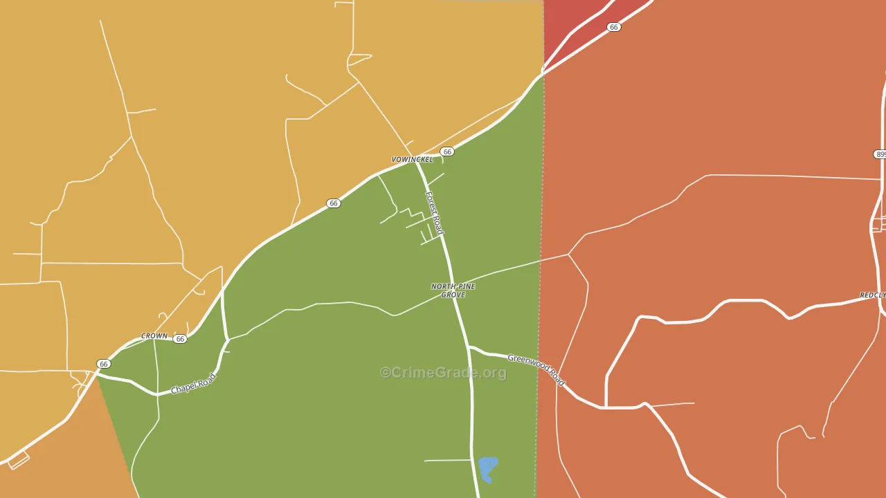 Vowinckel, PA Map of Theft Rates