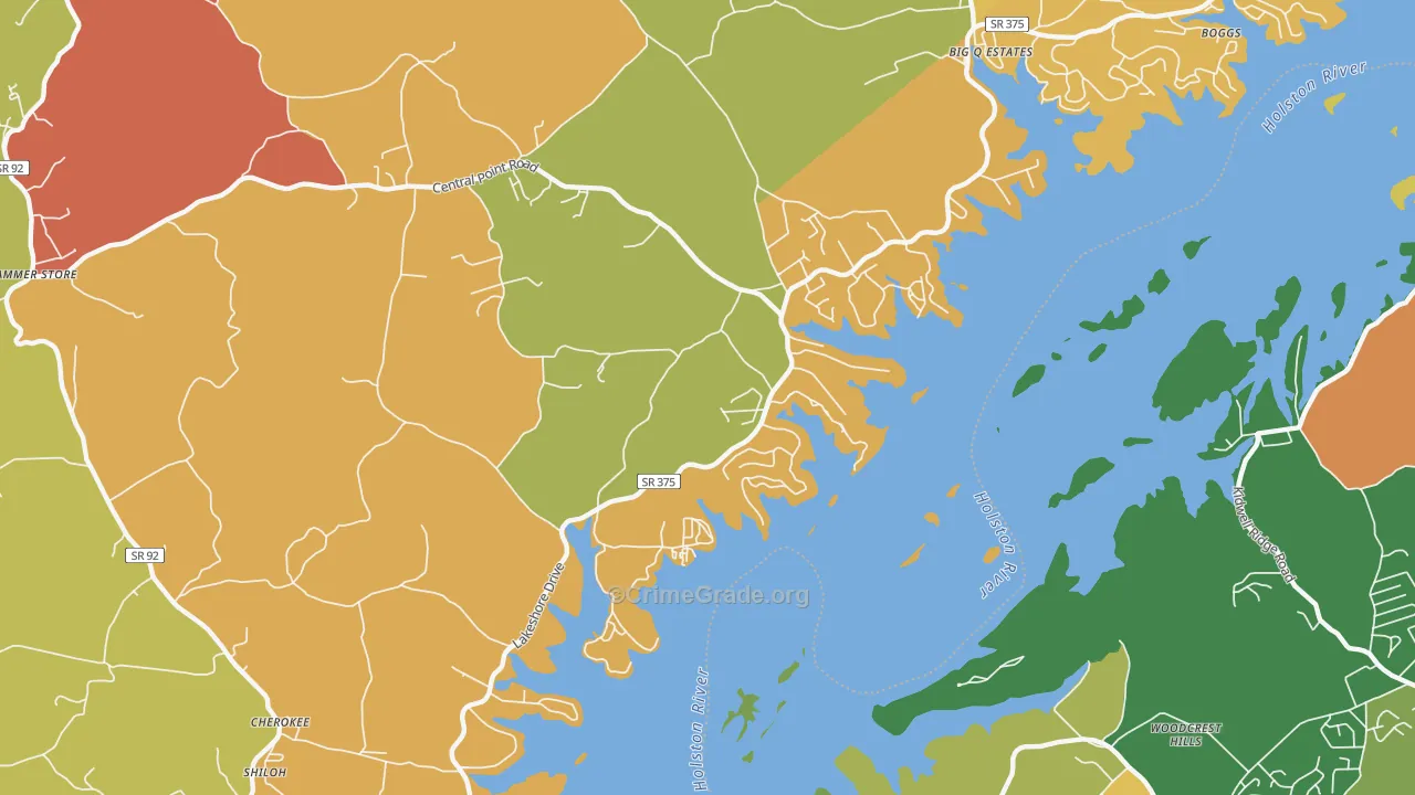 Wa-Ni Village, TN Map of Theft Rates