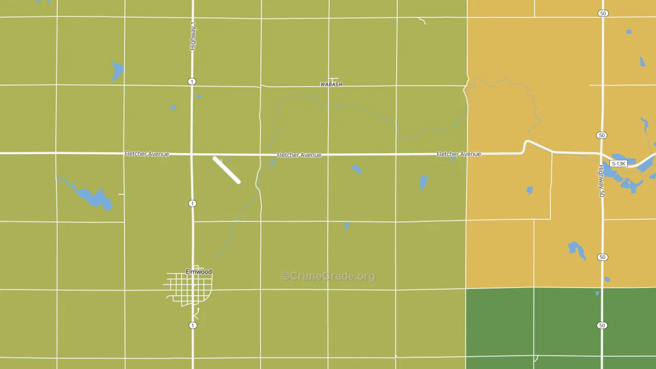 Wabash, NE Map of Theft Rates