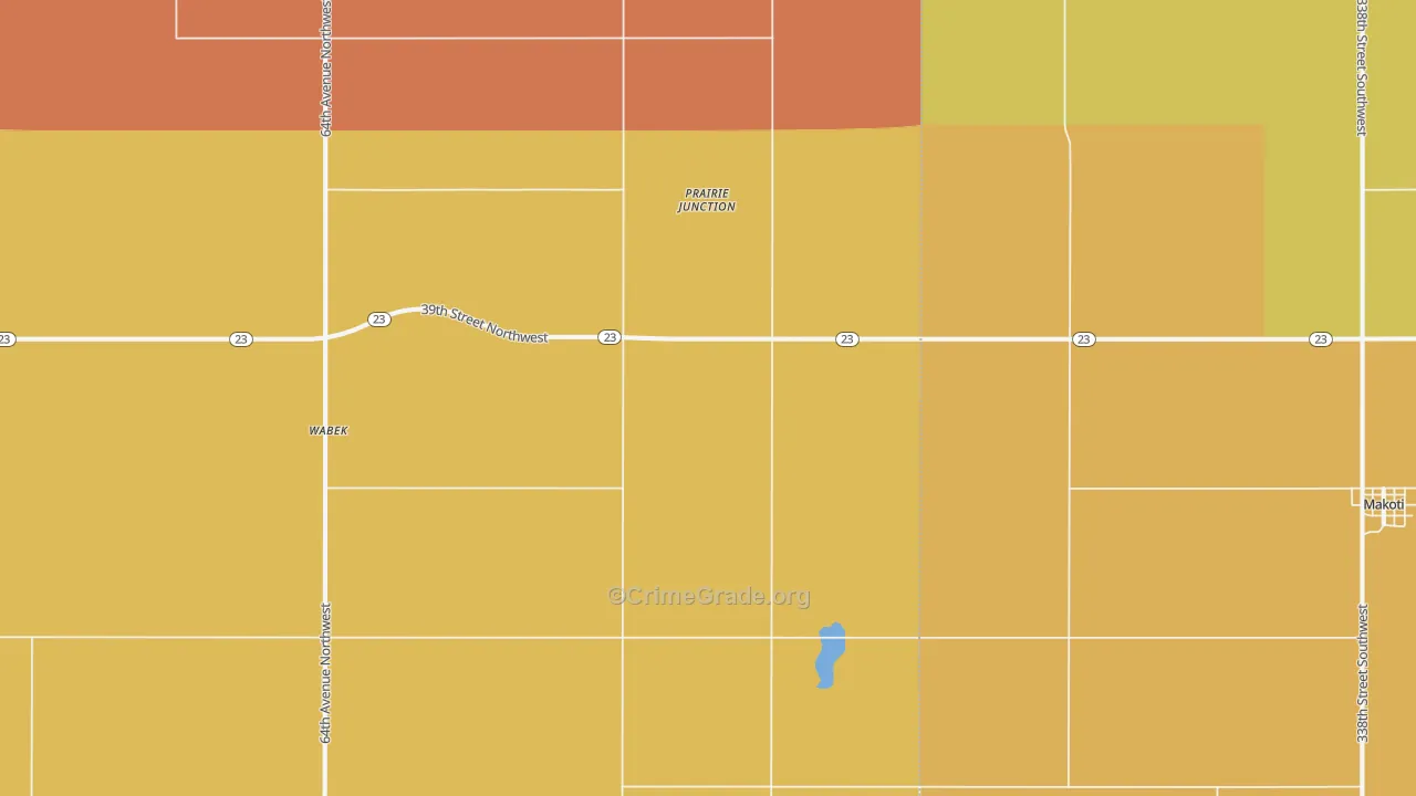 Wabek, ND Map of Theft Rates