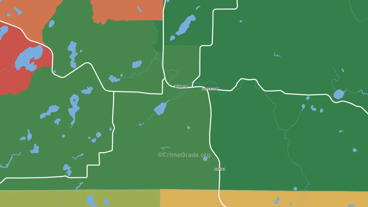 Wabeno, WI Map of Theft Rates