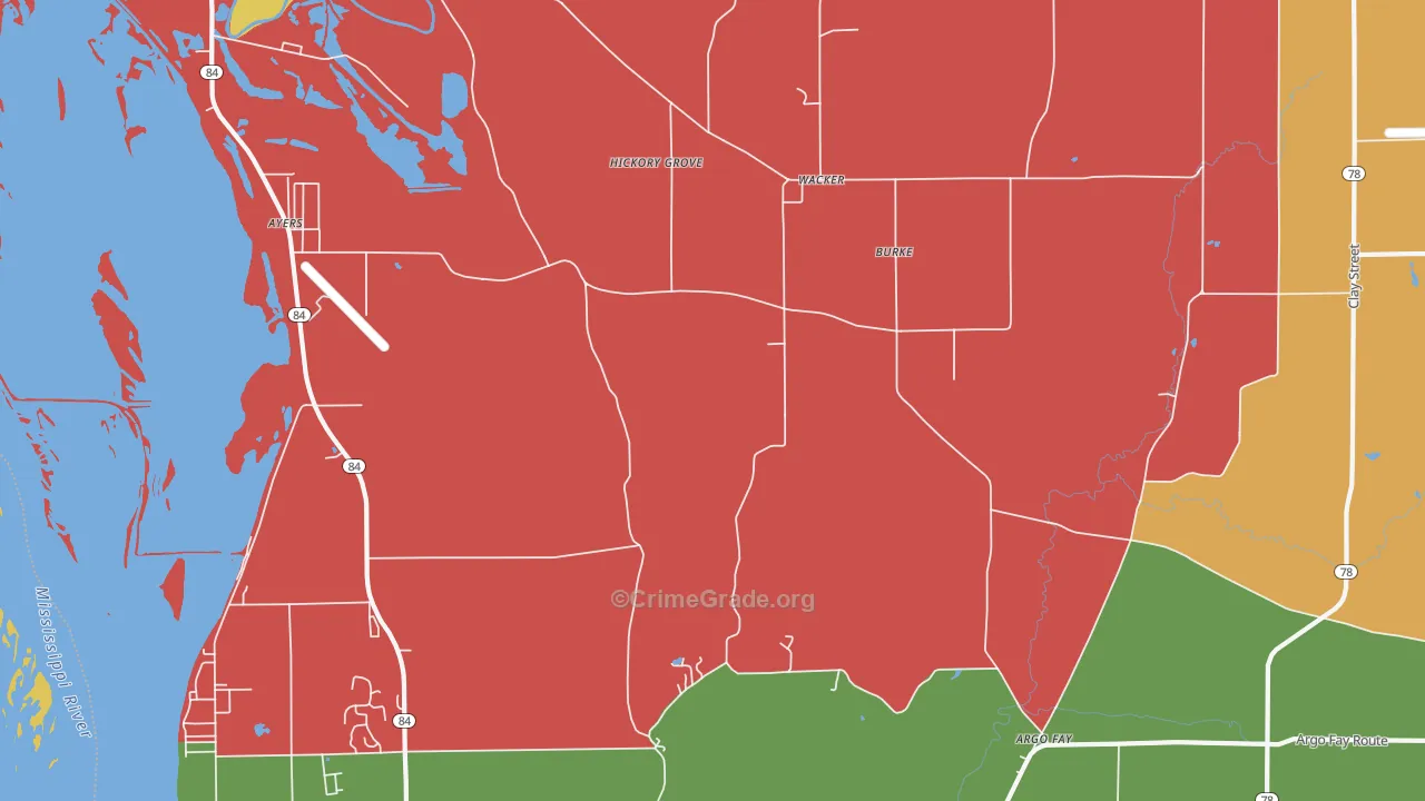 Wacker, IL Map of Theft Rates