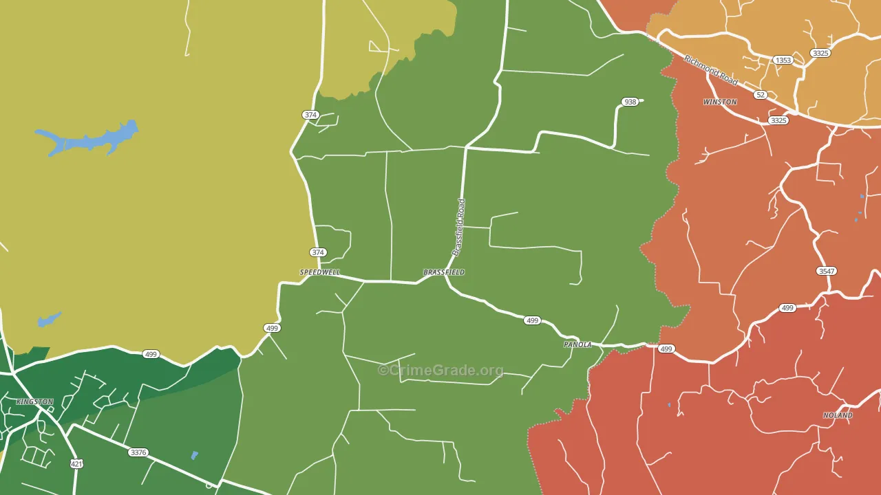 Waco, KY Map of Theft Rates
