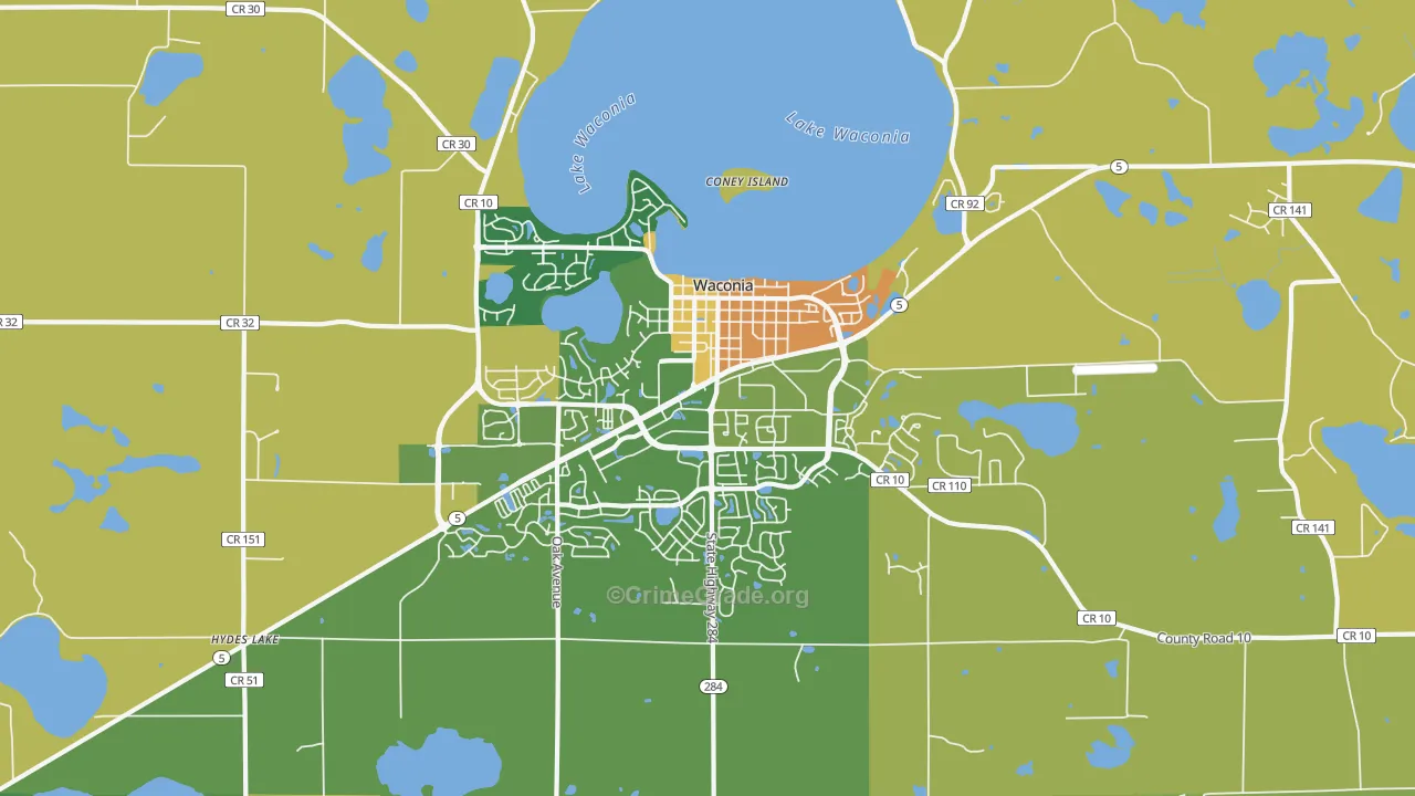 Waconia, MN Map of Theft Rates