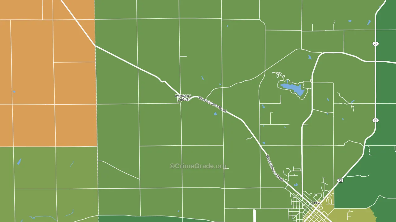 Waddams Grove, IL Map of Theft Rates