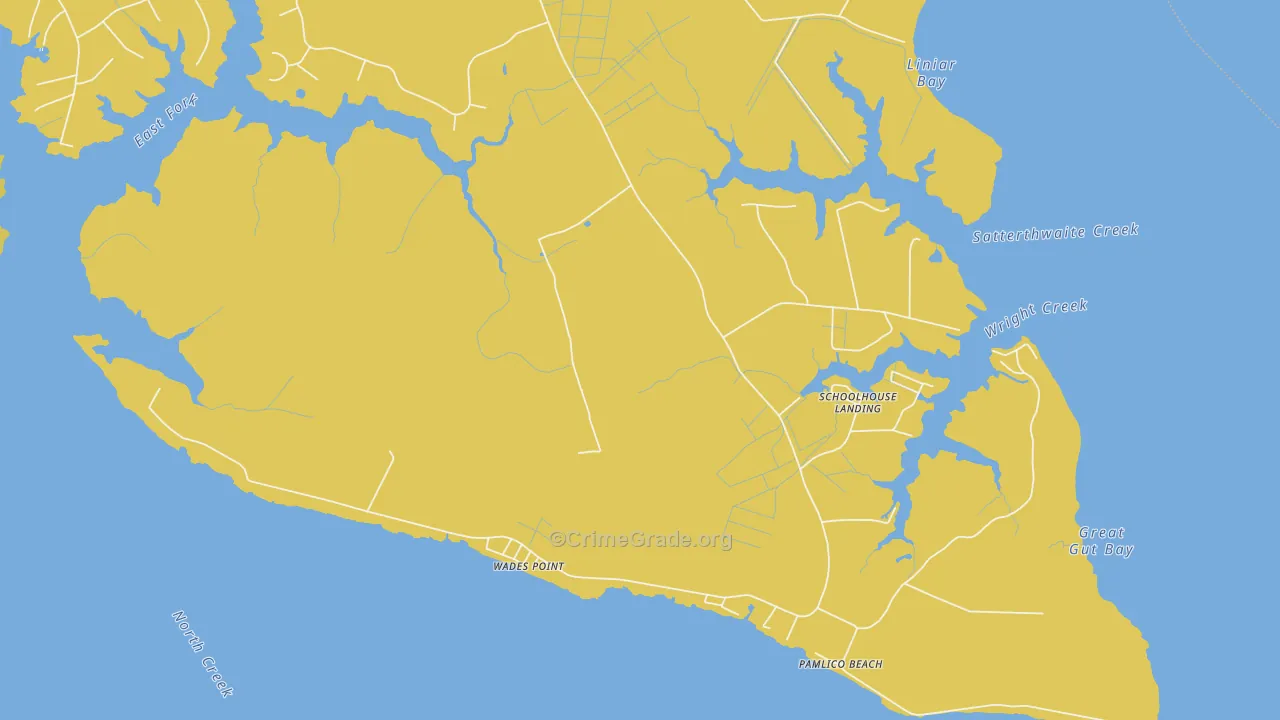 Wades Point, NC Map of Theft Rates