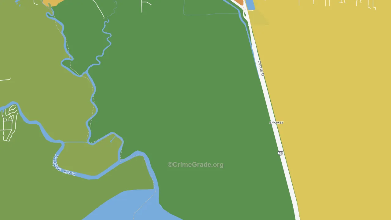 Wadesboro, LA Map of Theft Rates