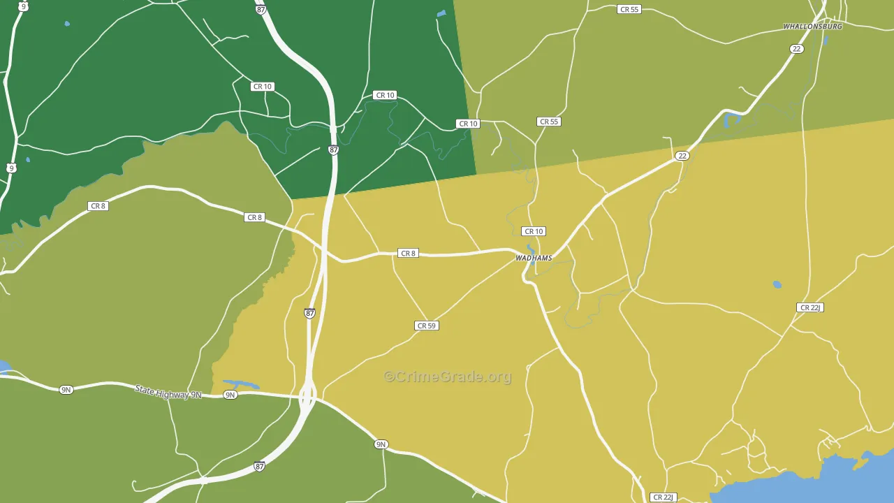Wadhams, NY Map of Theft Rates