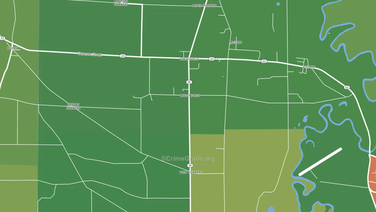 Wadsworth, NY Map of Theft Rates