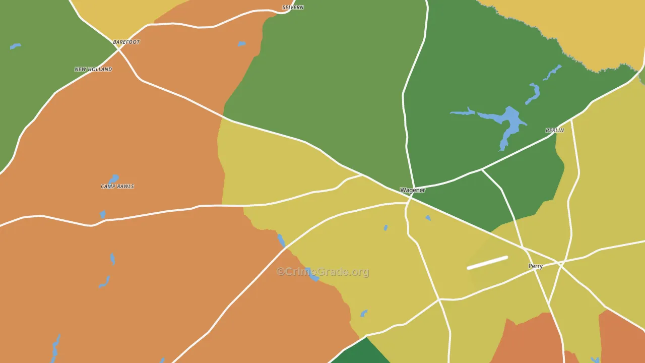 Wagener, SC Map of Theft Rates