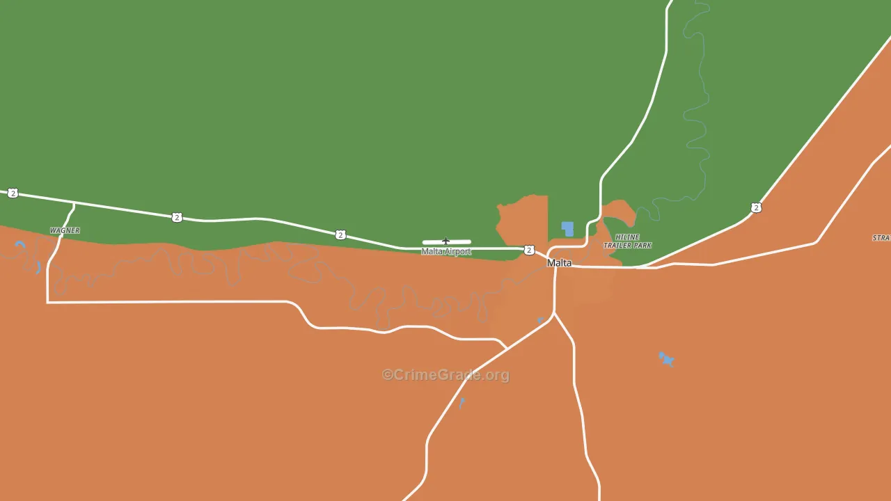 Wagner, MT Map of Theft Rates