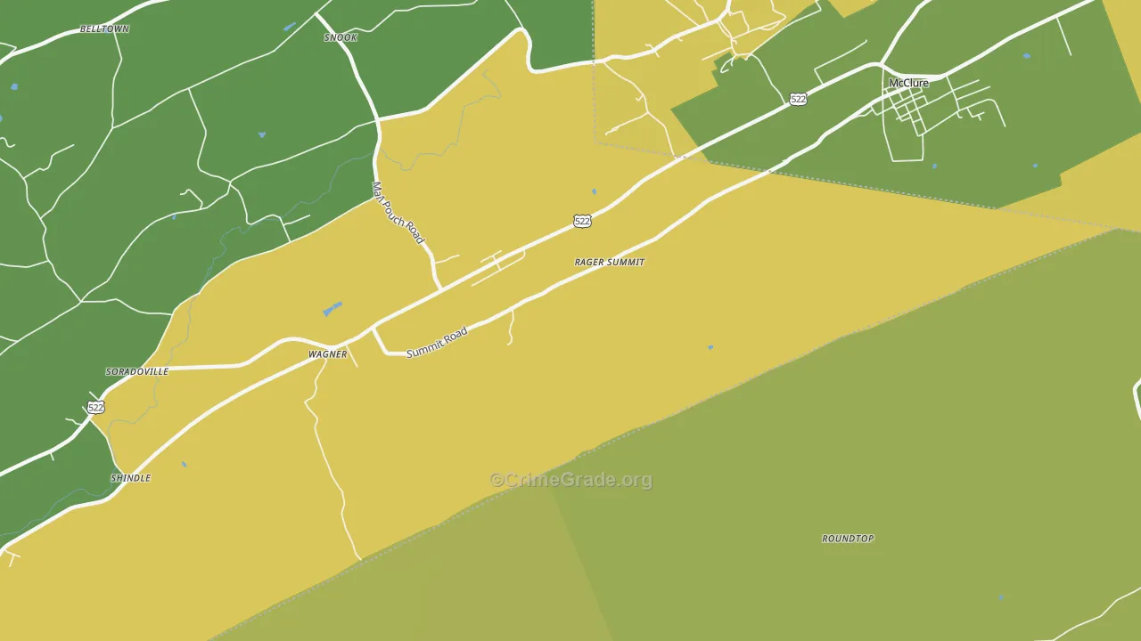 Wagner, PA Map of Theft Rates
