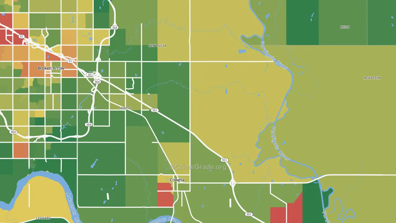 Wagoner County, OK Map of Theft Rates