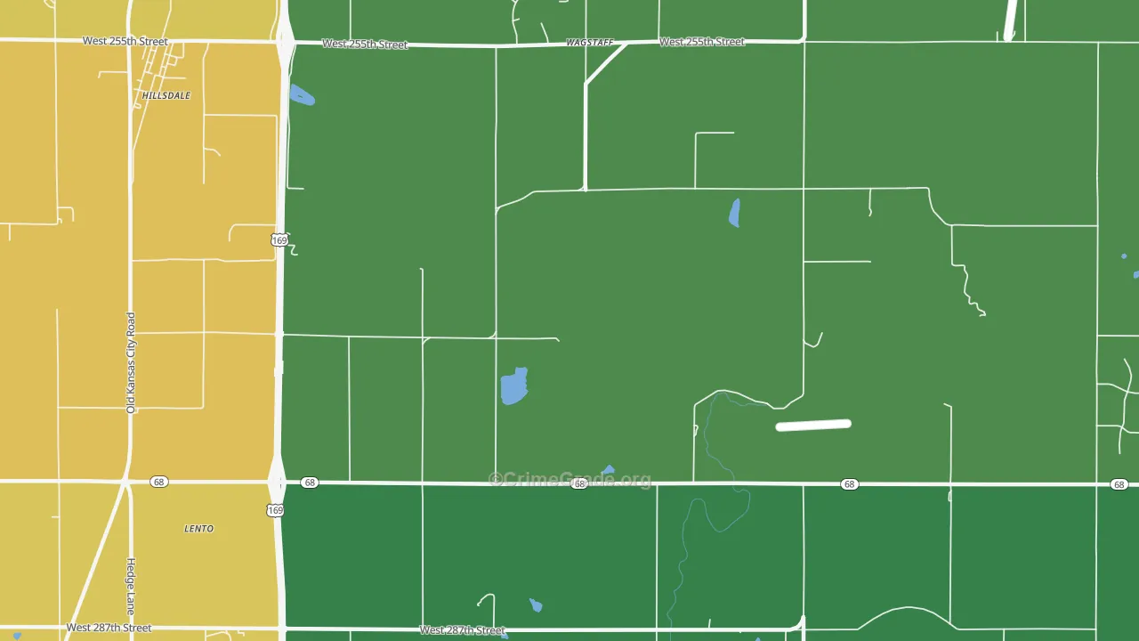 Wagstaff, KS Map of Theft Rates