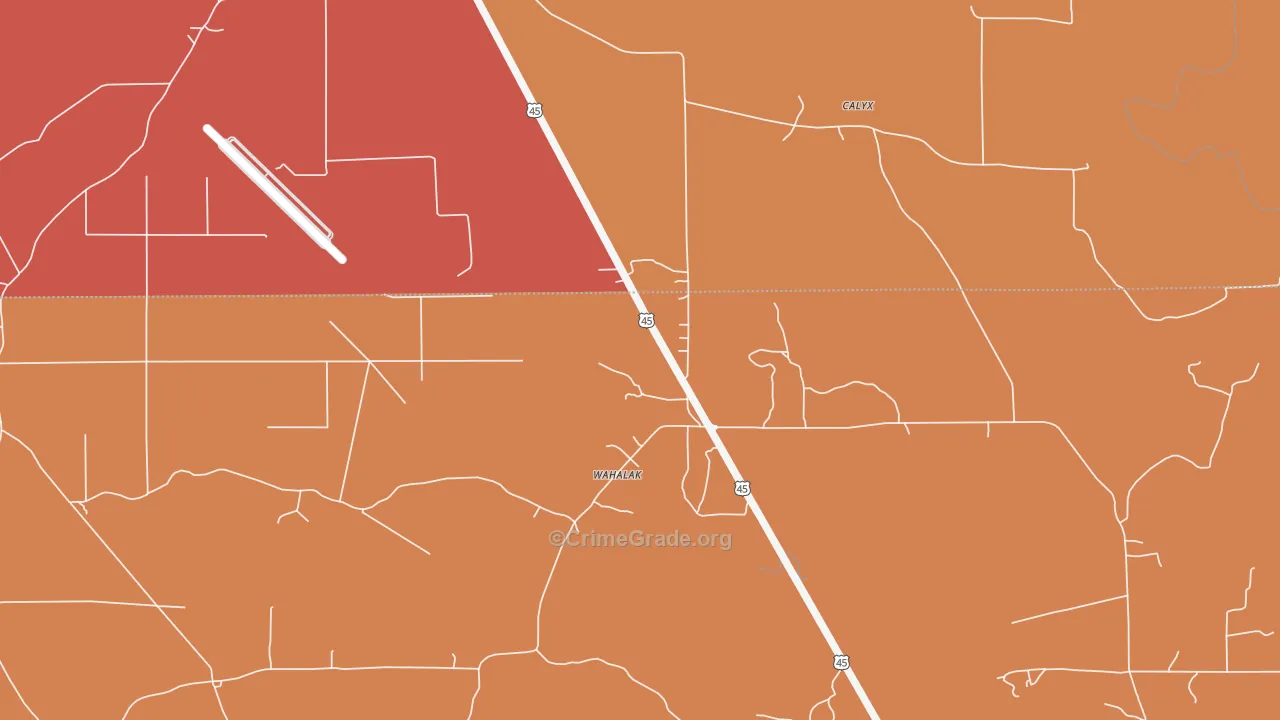 Wahalak, MS Map of Theft Rates