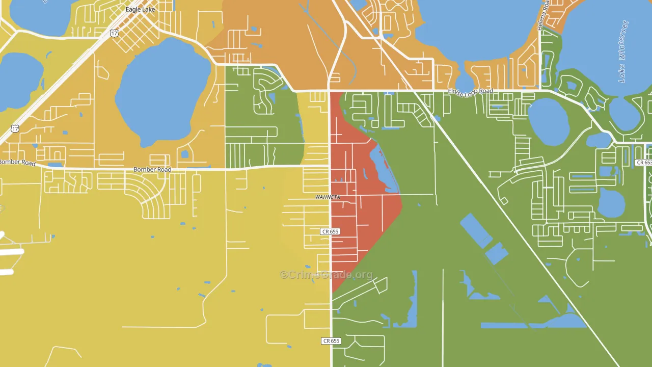 Wahneta, Winter Haven, FL Map of Theft Rates