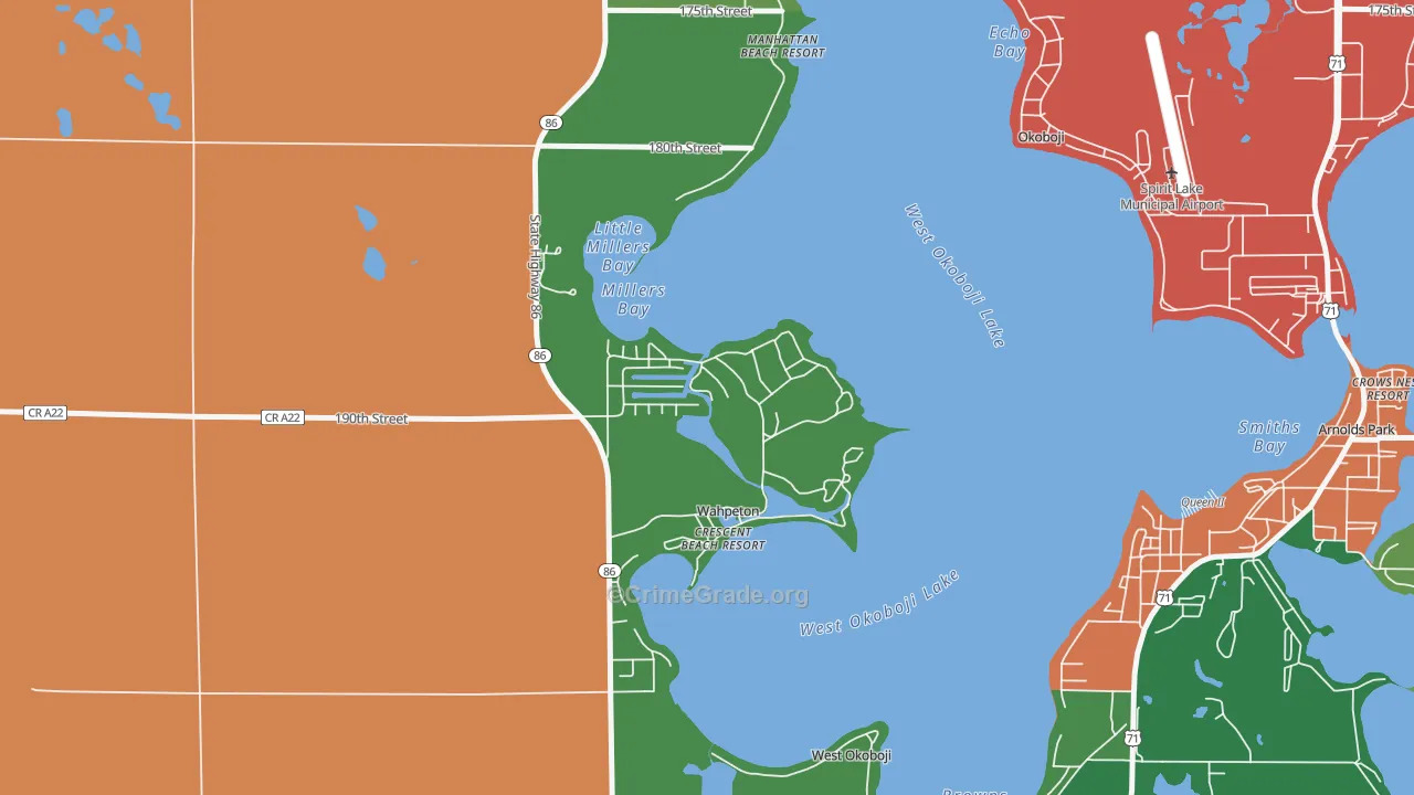 Wahpeton, IA Map of Theft Rates