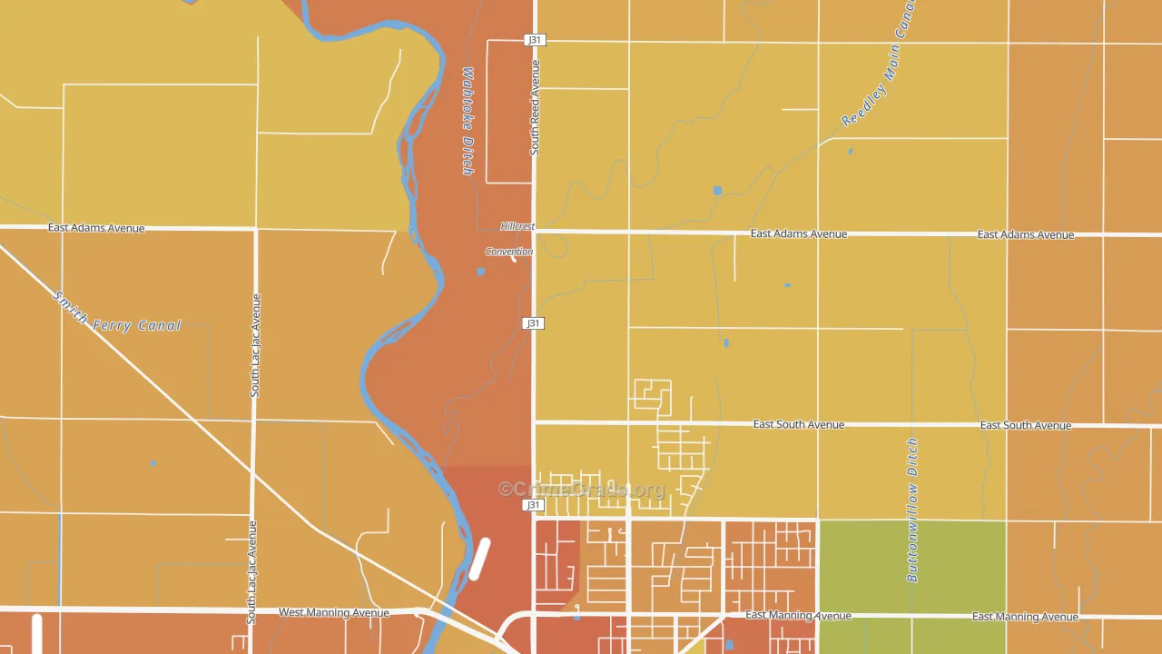 Wahtoke, CA Map of Theft Rates