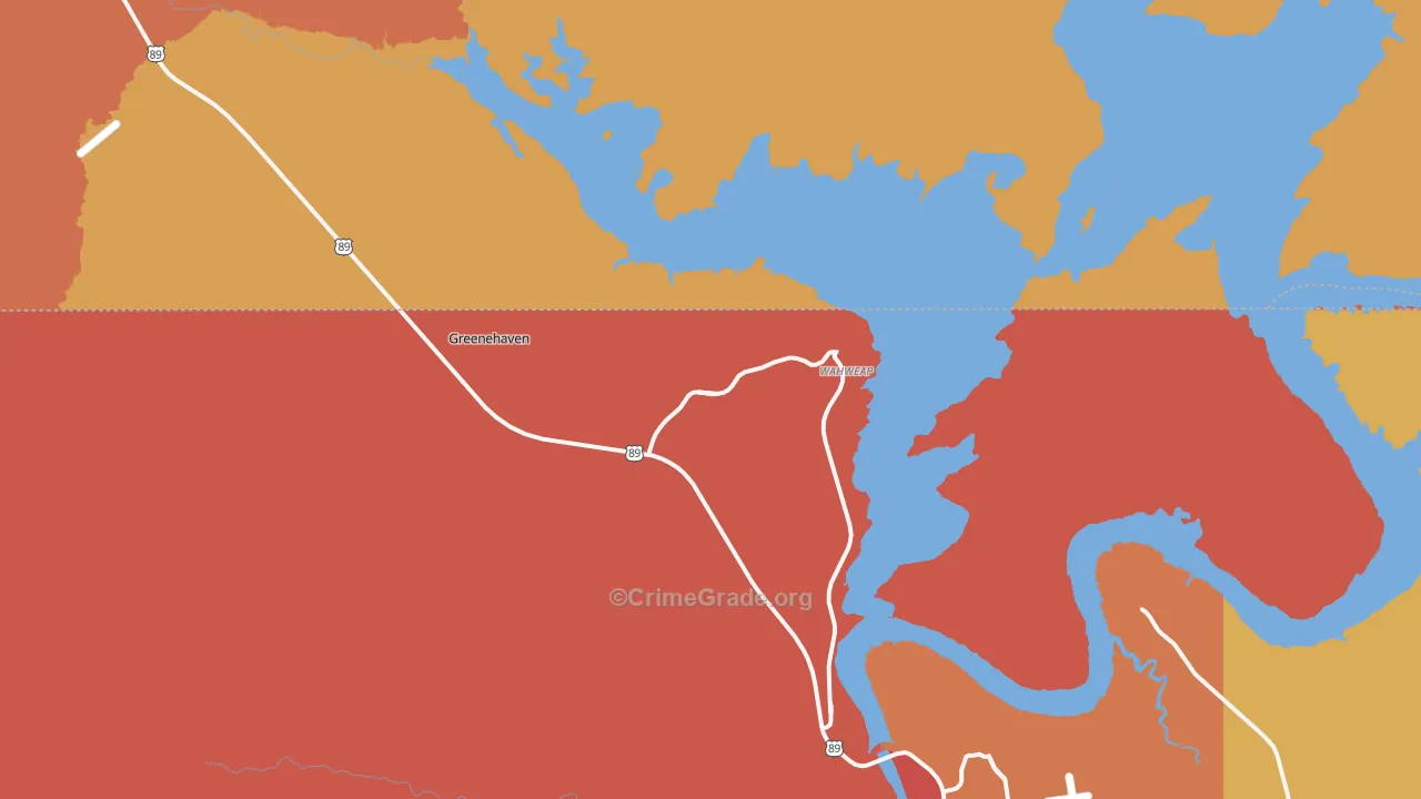 Wahweap, AZ Map of Theft Rates