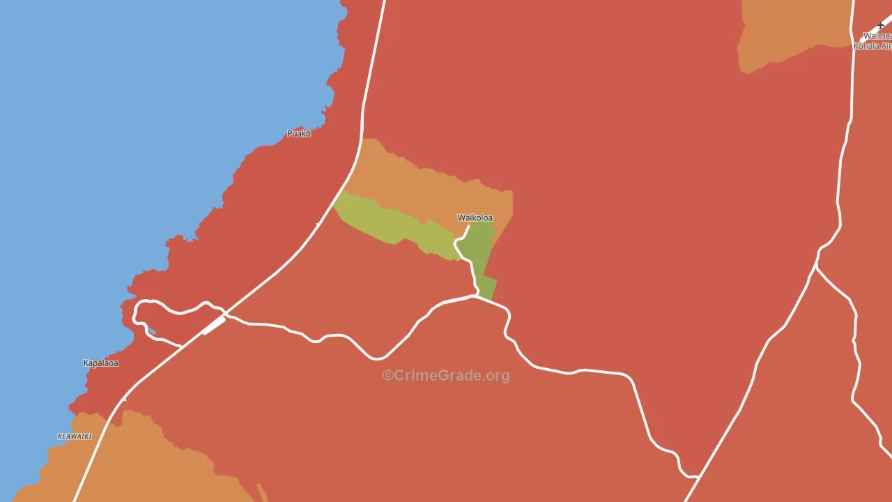 Waikoloa, HI Map of Theft Rates