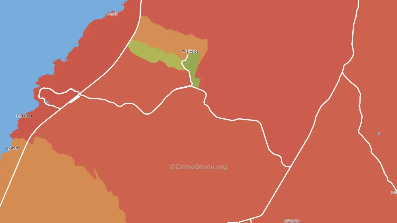 Waikoloa Village, HI Map of Theft Rates