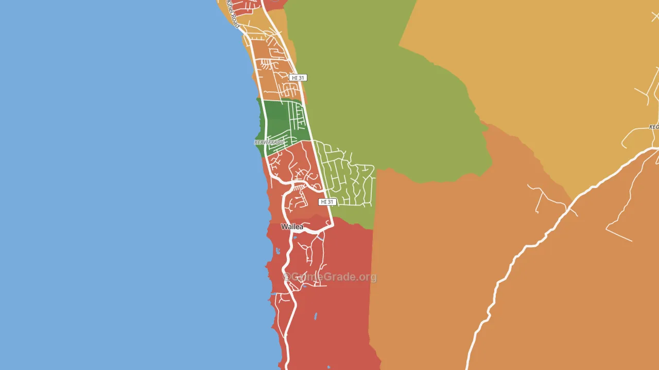 Wailea, Kihei, HI Map of Theft Rates