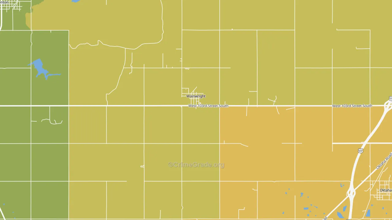 Wainwright, OK Map of Theft Rates