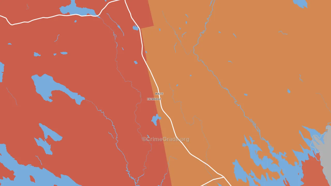 Waite, ME Map of Theft Rates