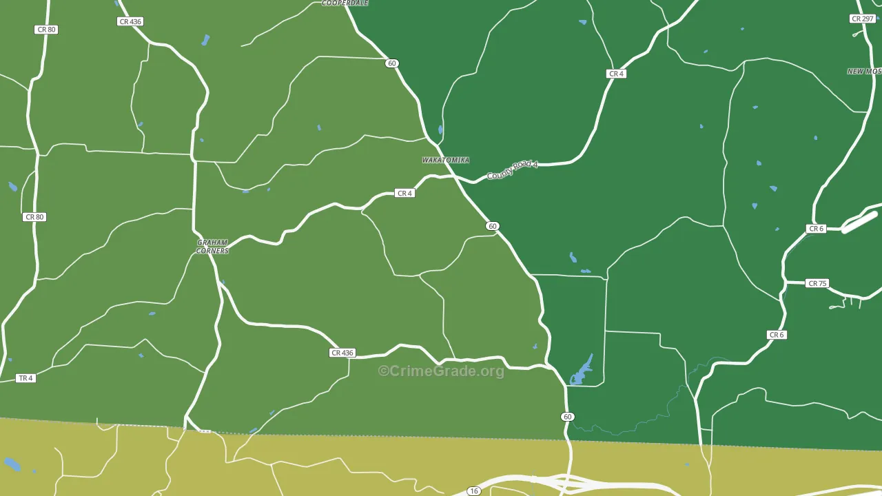 Wakatomika, OH Map of Theft Rates