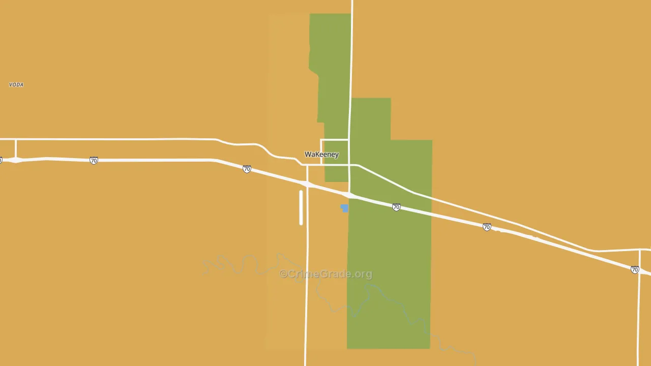 Wakeeney, KS Map of Theft Rates