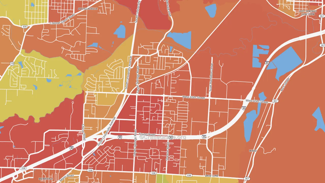 Wakefield, Little Rock, AR Map of Theft Rates
